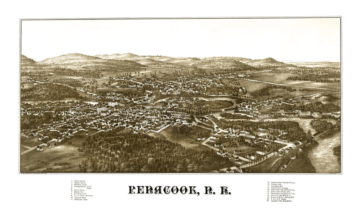 Preview of Vintage Map of Penacook, New Hampshire 1887