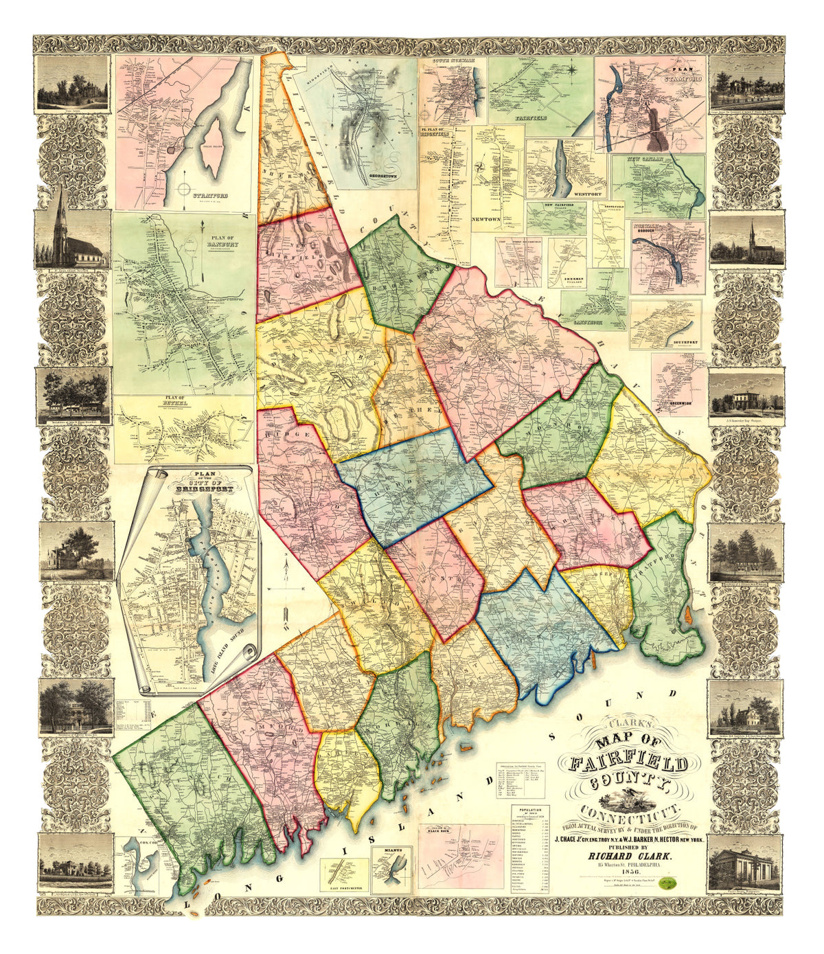 Preview of Vintage Map of Fairfield County, Connecticut 1856