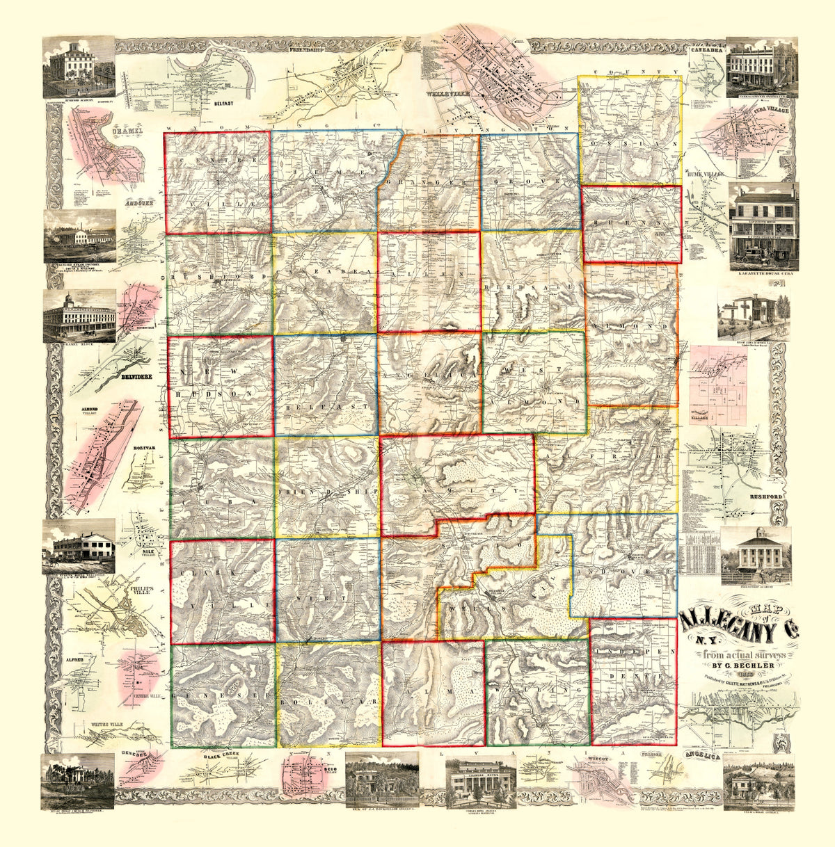 Preview of Vintage Map of Allegany County, New York 1856