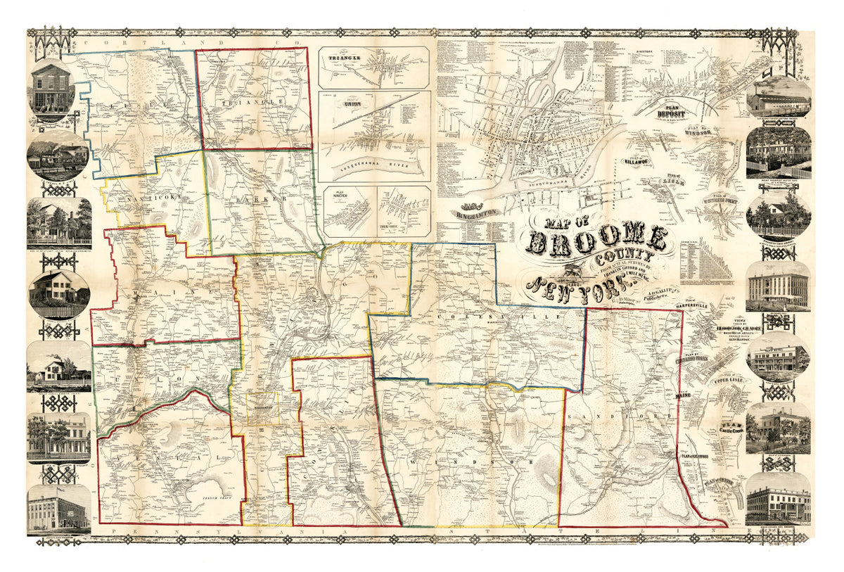 Preview of Vintage Map of Broome County, New York 1855