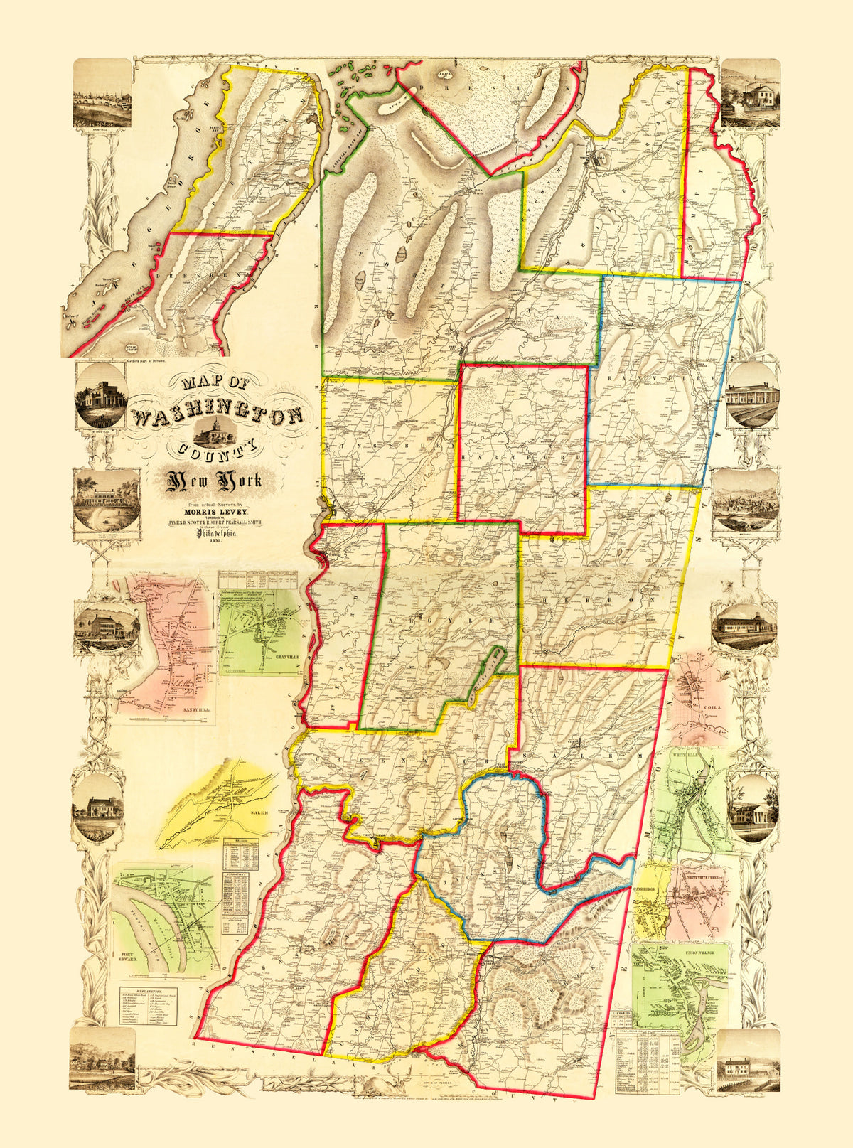 Preview of Vintage Map of Washington County, New York 1853