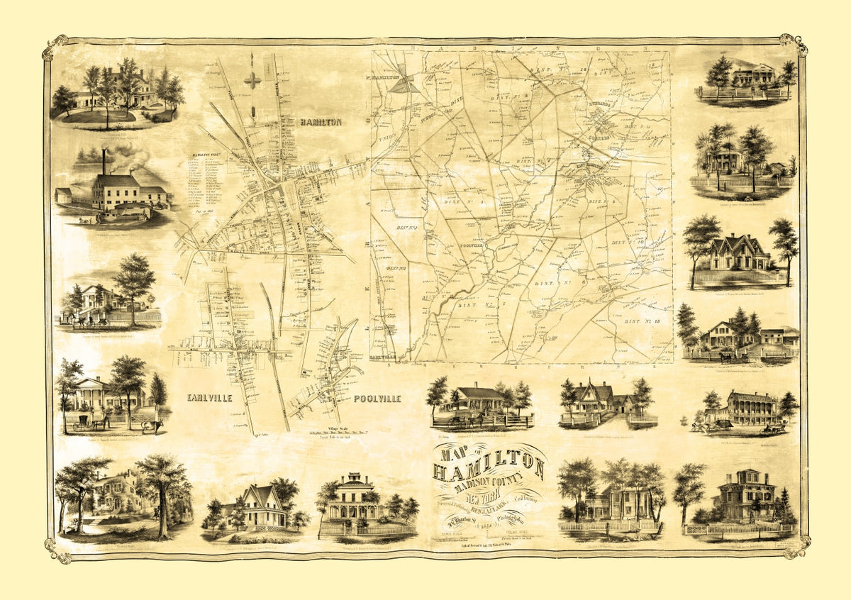 Preview of Vintage Map of Madison County, New York 1858
