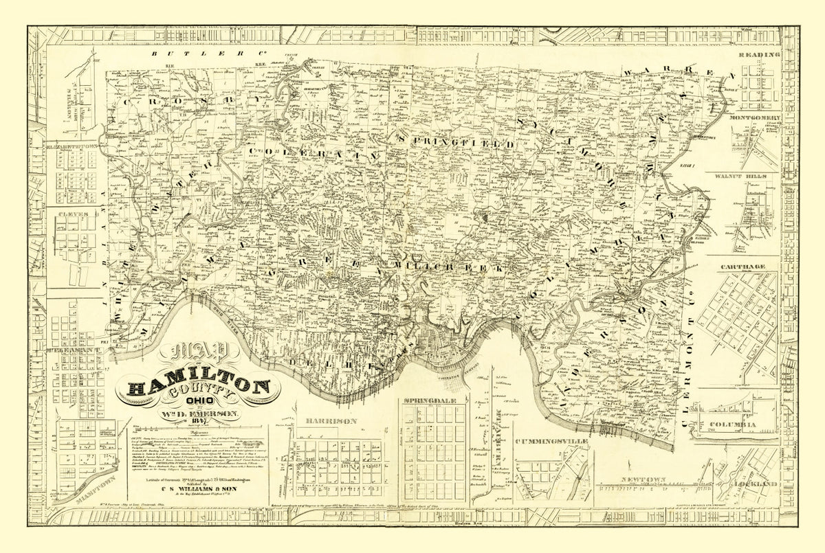 Preview of Vintage Map of Hamilton County, Ohio 1847