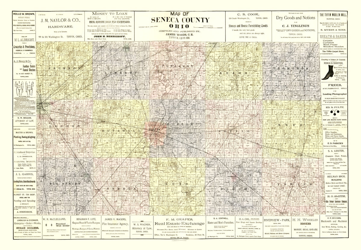Preview of Vintage Map of Seneca County, Ohio 1896