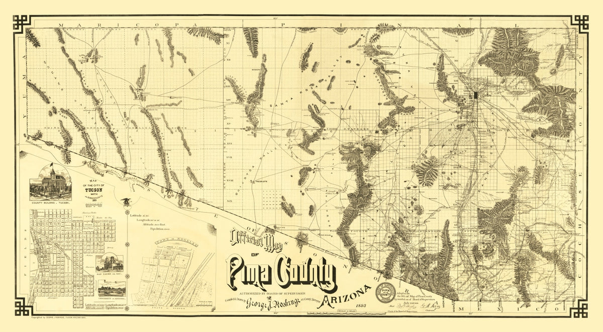Preview of Vintage Map of Pima County, Arizona 1893