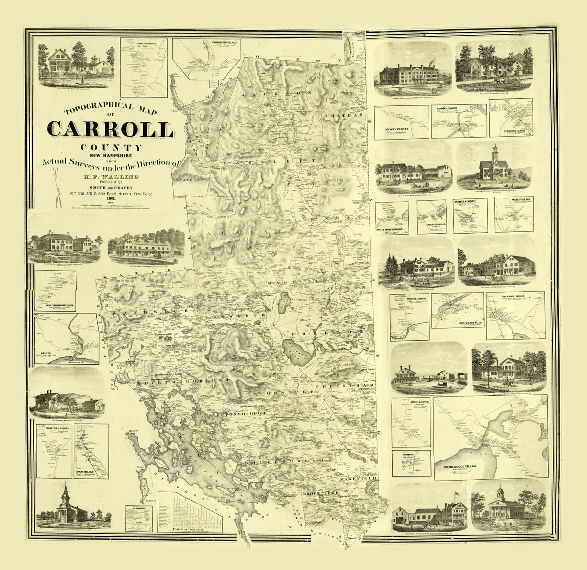 Preview of Vintage Map of Carroll County, New Hampshire 1861