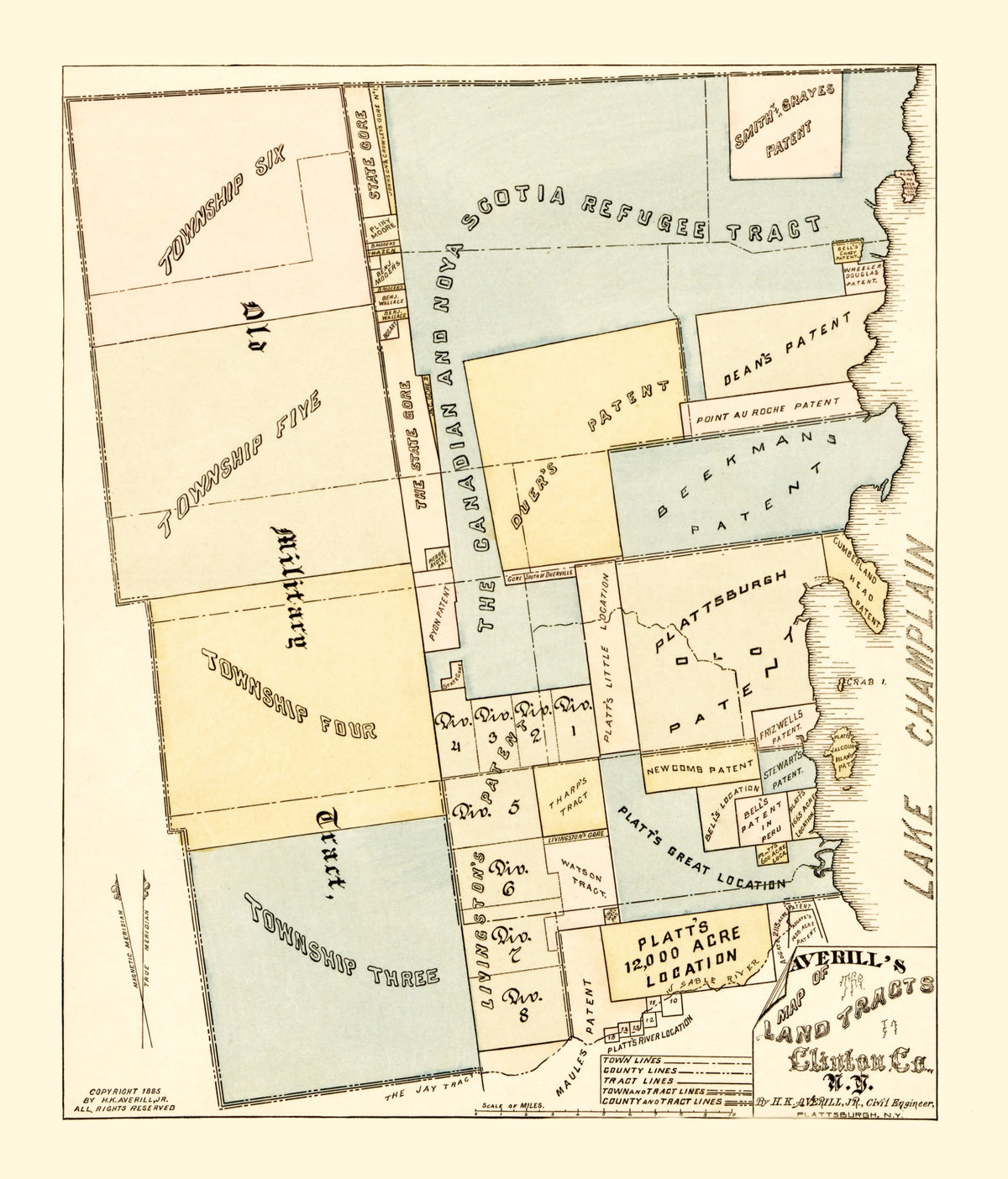 Preview of Vintage Map of Clinton County, New York 1885