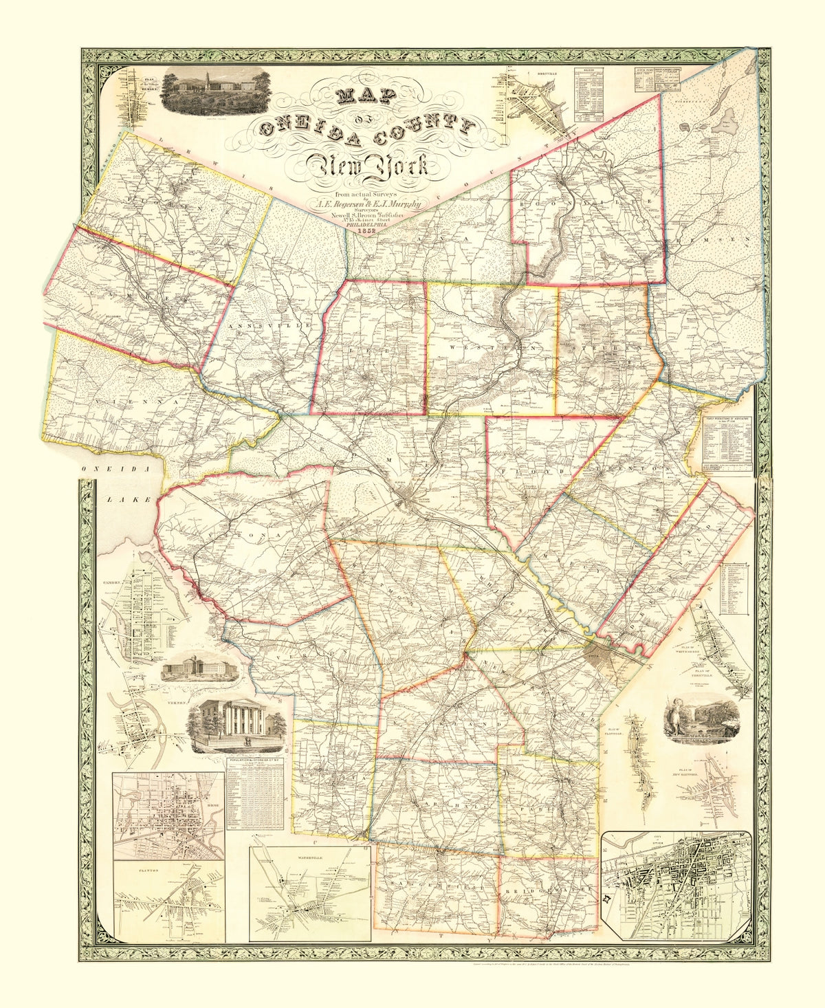 Preview of Vintage Map of Oneida County, New York 1852