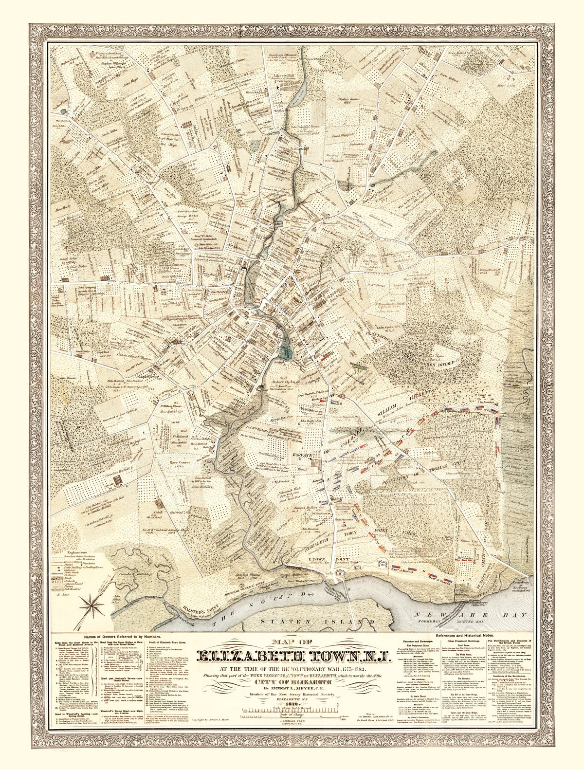 Preview of Vintage Map of Elizabethtown County, New Jersey 1775