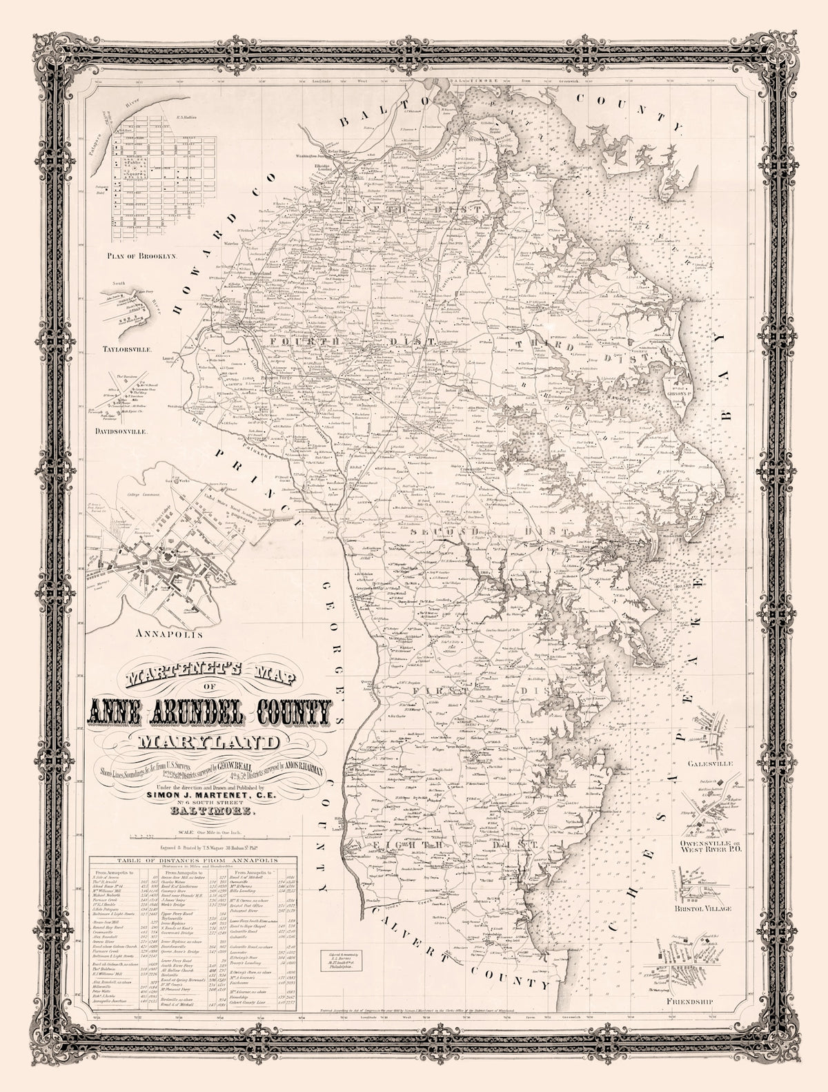 Preview of Vintage Map of Anne Arundel County, Maryland 1860