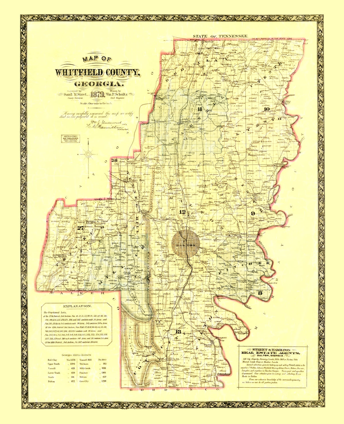 Preview of Vintage Map of Whitfield County, Georgia 1879