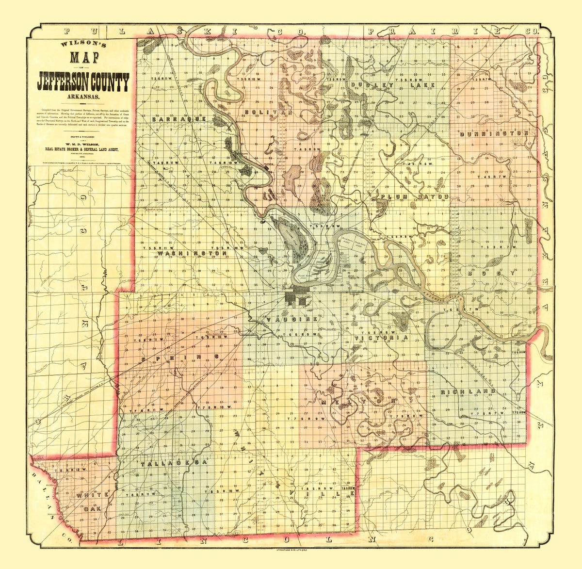 Preview of Vintage Map of Jefferson County, Arkansas 1872