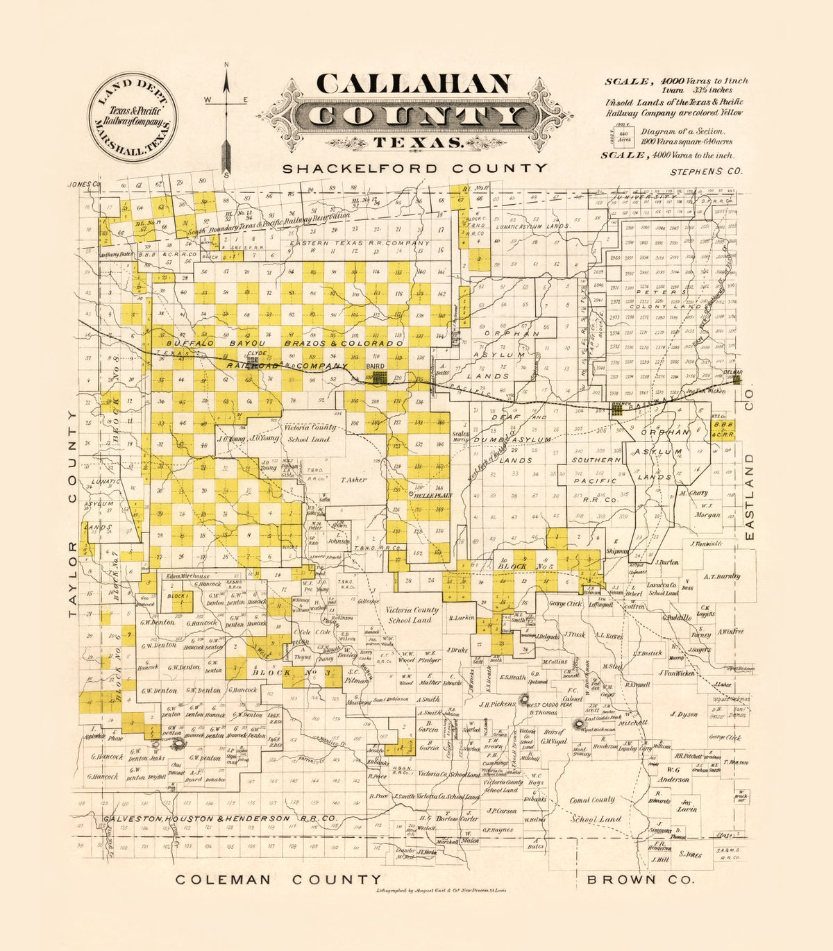 Preview of Vintage Map of Callahan County, Texas 1870