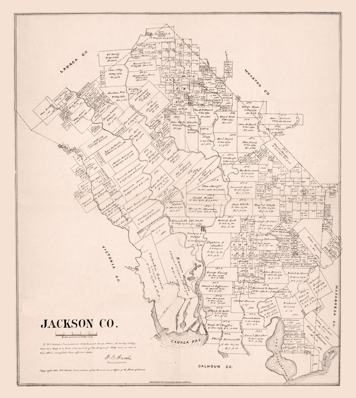 Preview of Vintage Map of Jackson County, Texas 1880