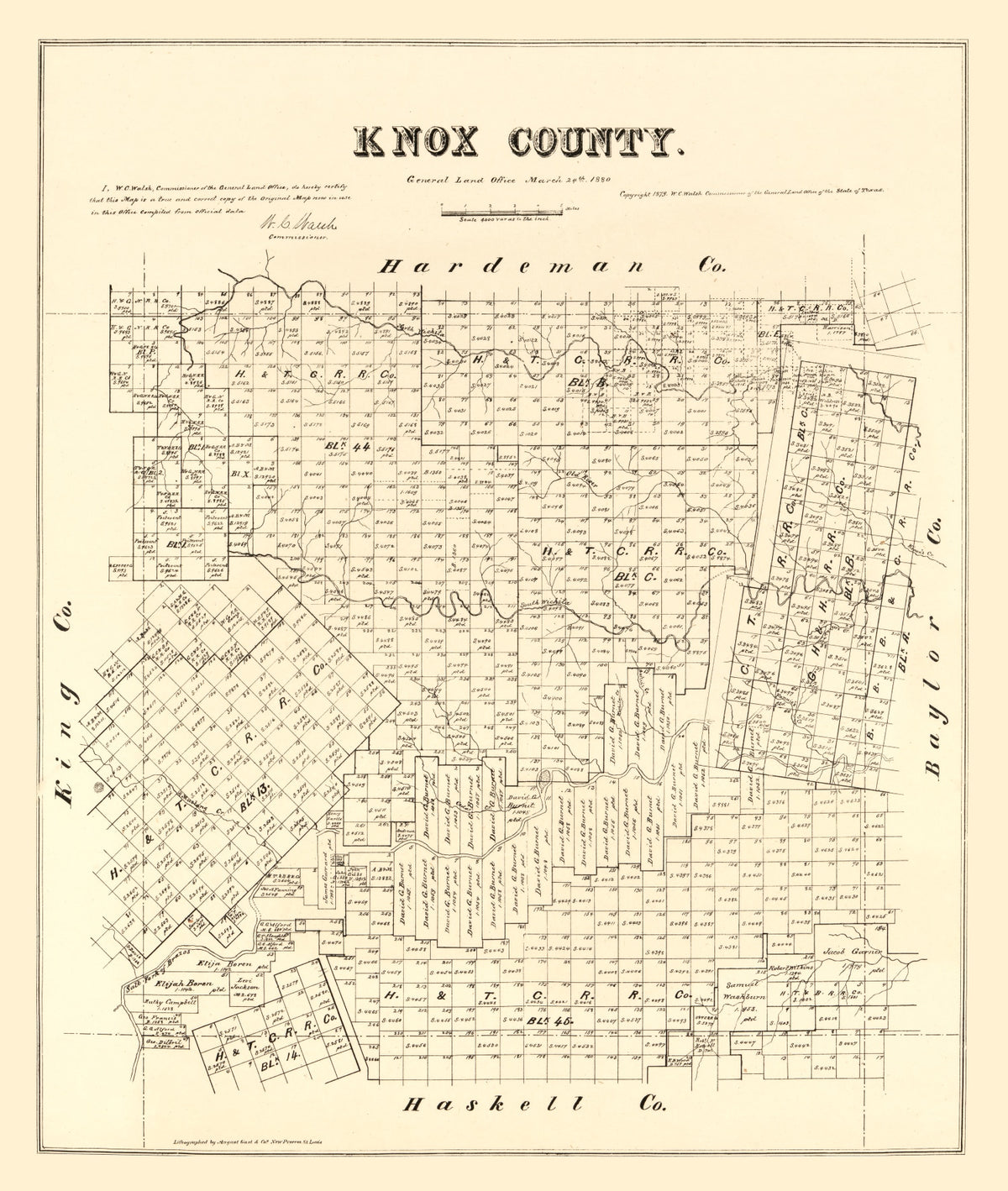 Preview of Vintage Map of Knox County, Texas 1879