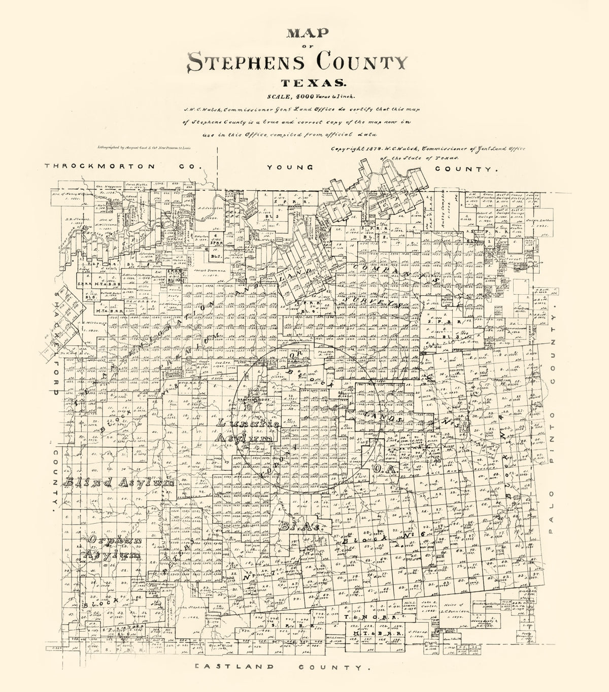Preview of Vintage Map of Stephens County, Texas 1879