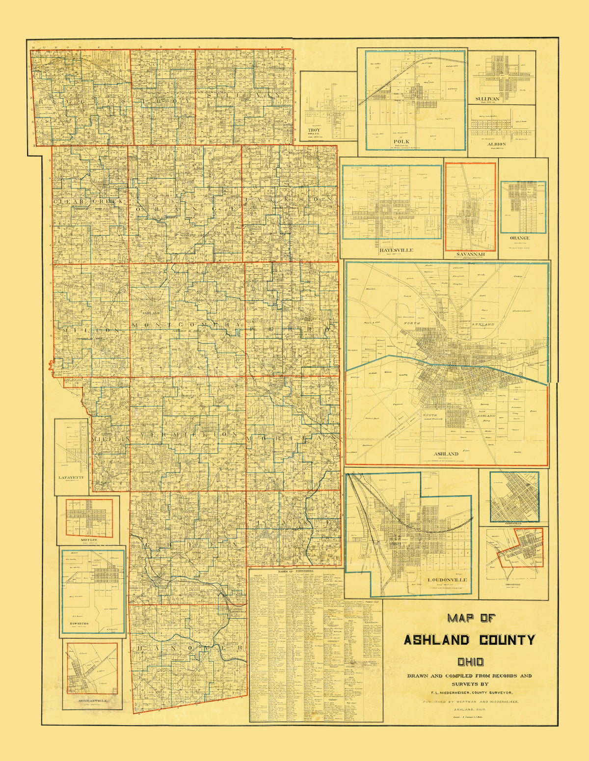 Preview of Vintage Map of Ashland County, Ohio 1897