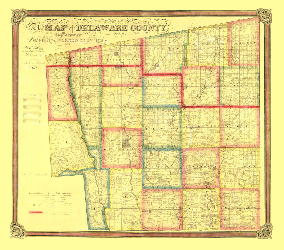 Preview of Vintage Map of Delaware County, Ohio 1849
