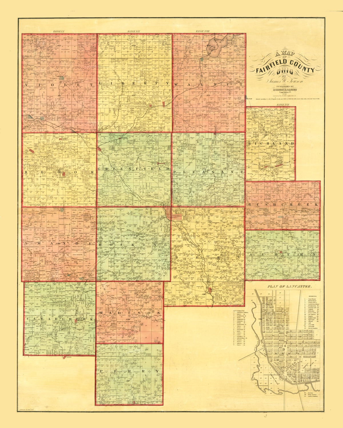 Preview of Vintage Map of Fairfield County, Ohio 1848
