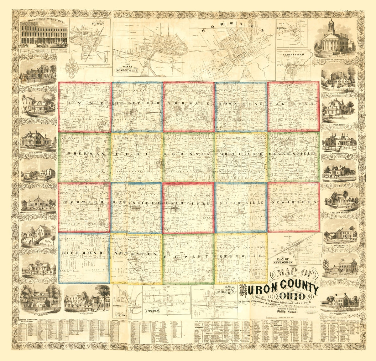 Preview of Vintage Map of Huron County, Ohio 1859