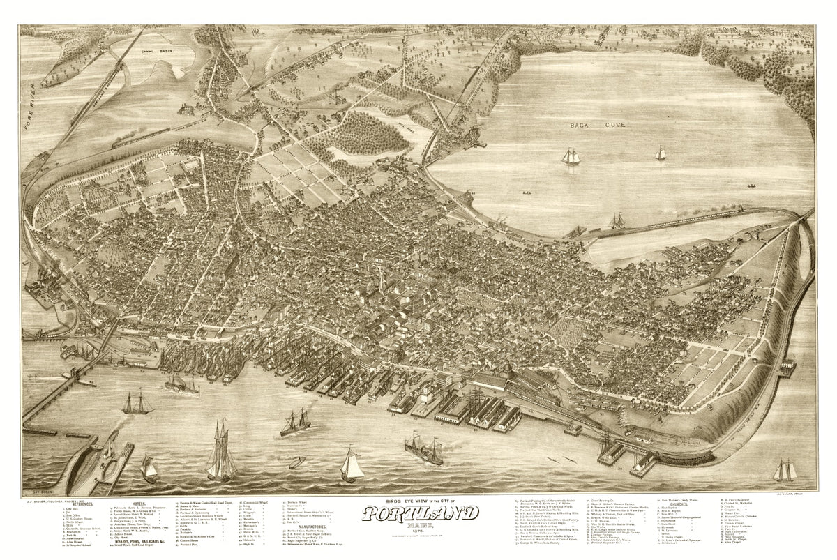 Preview of Vintage Map of Portland, Maine 1876