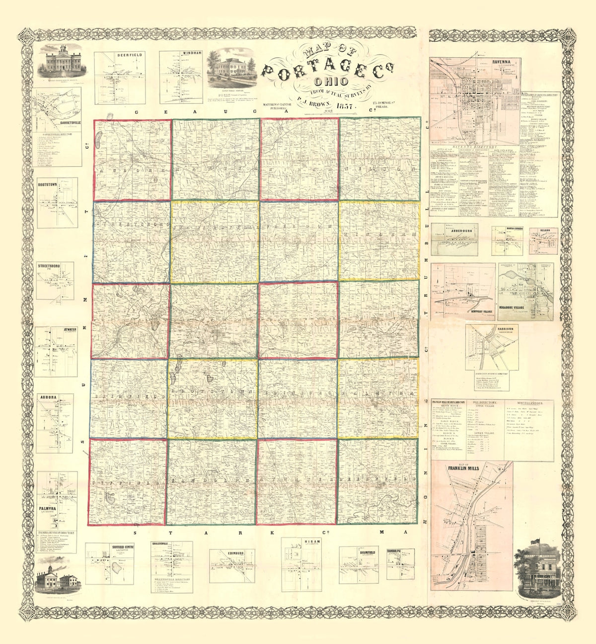 Preview of Vintage Map of Portage County, Ohio 1857