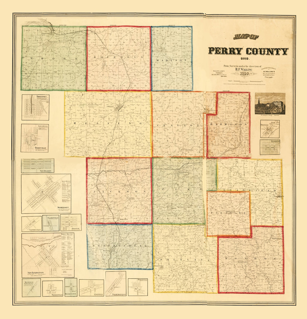 Preview of Vintage Map of Perry County, Ohio 1859
