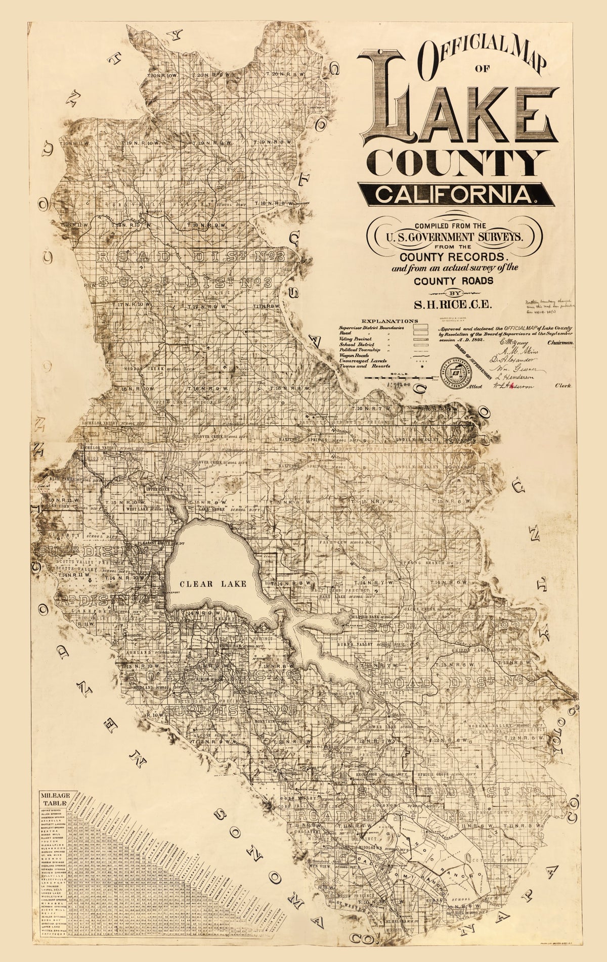 Preview of Vintage Map of Lake County, California 1892