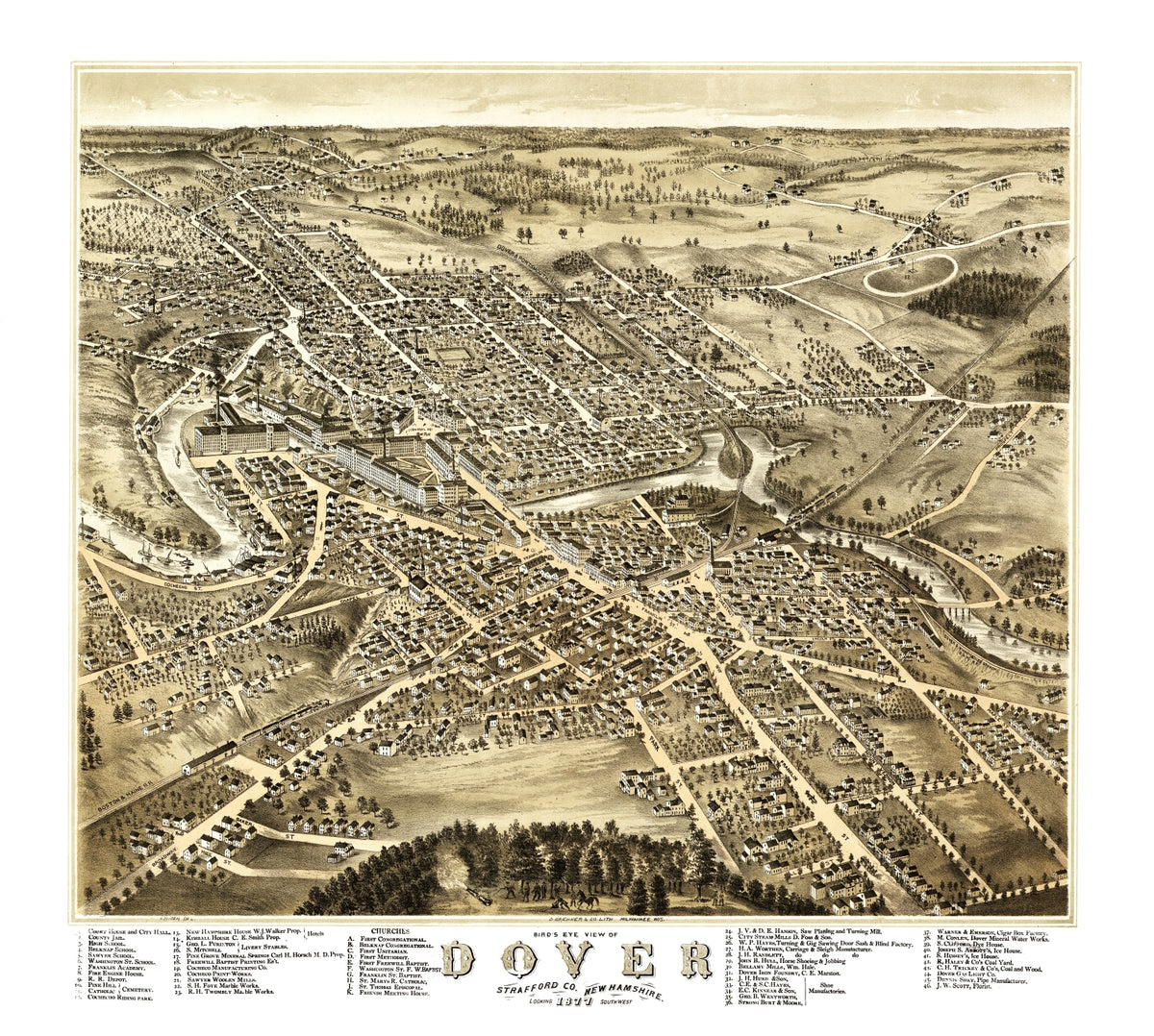 Preview of Vintage Map of Dover, New Hampshire 1877