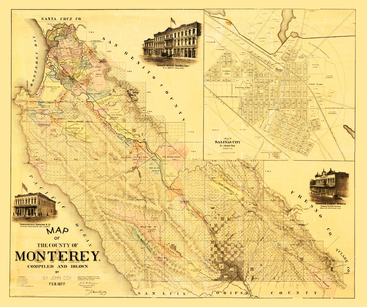 Preview of Vintage Map of Monterey County, California 1877