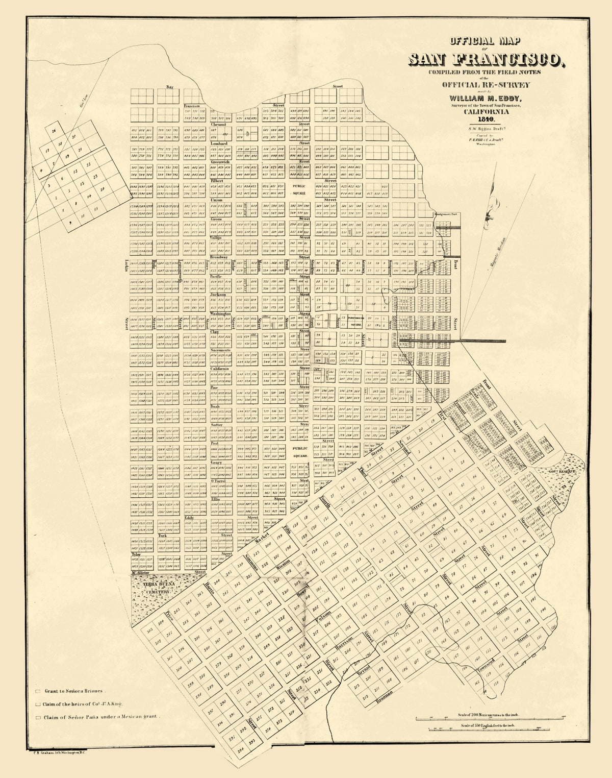Preview of Vintage Map of San Francisco, California 1849
