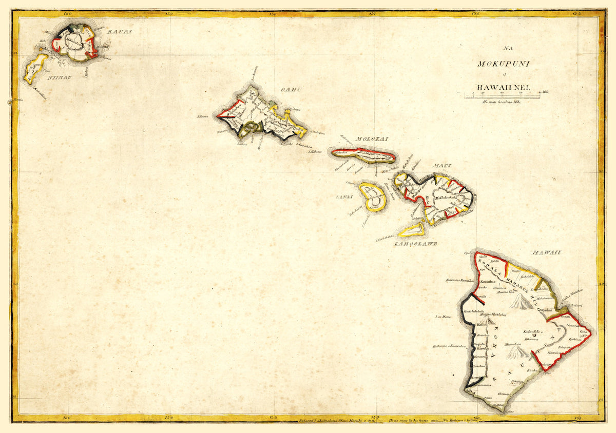 Preview of Vintage Map of Hawaii 1893