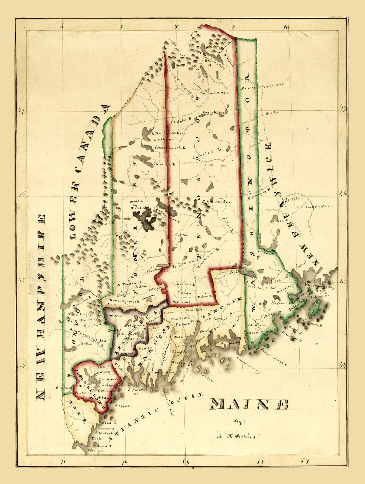 Preview of Vintage Map of Maine 1820