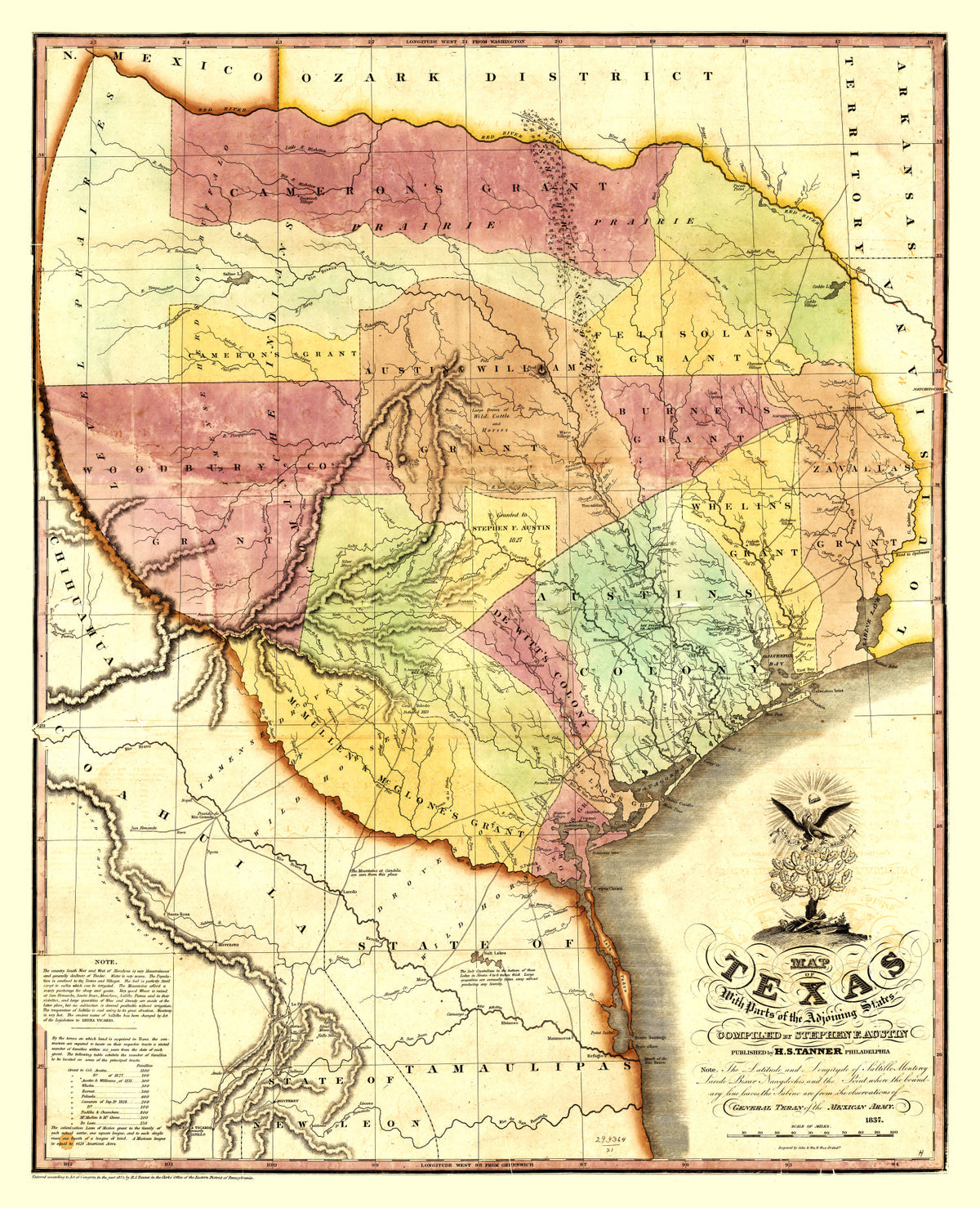 Preview of Vintage Map of Texas 1837
