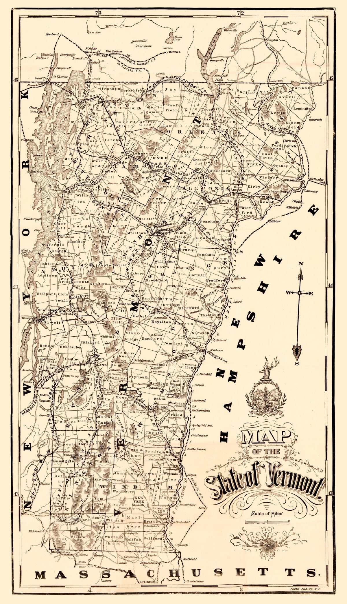 Preview of Vintage Map of Vermont 1890
