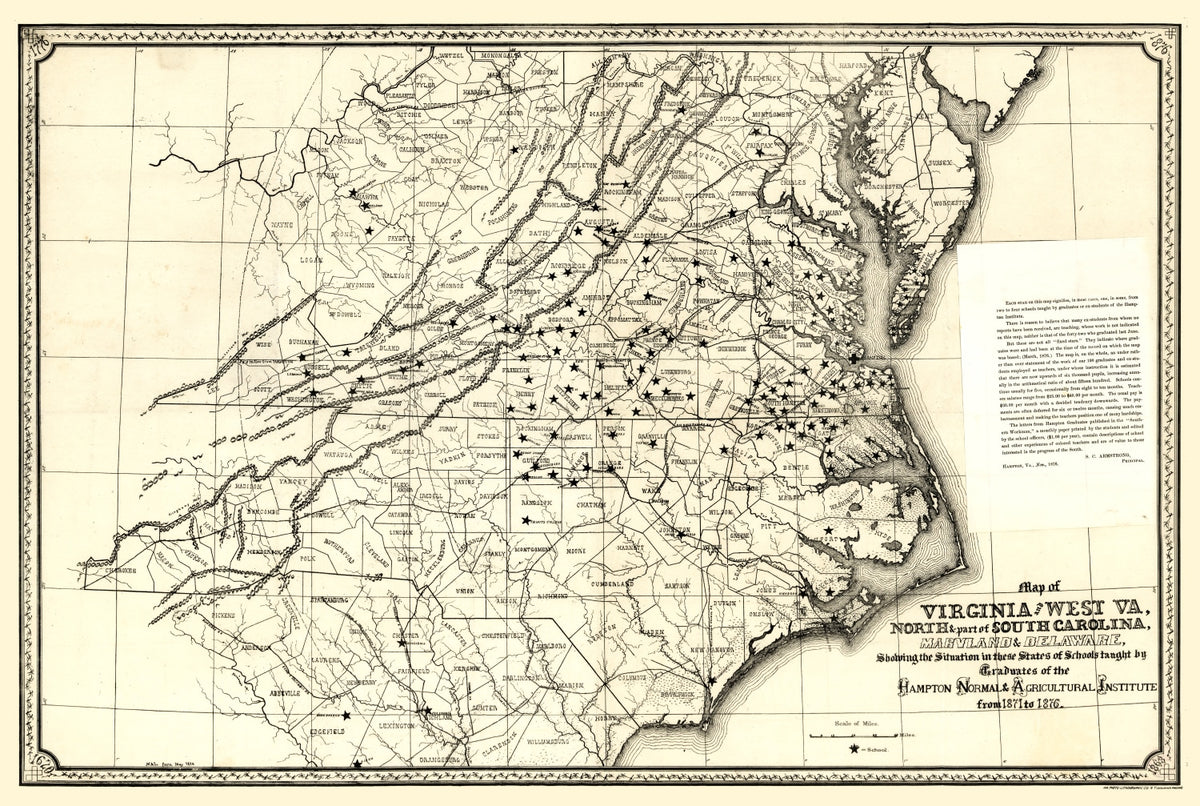 Preview of Vintage Map of Virginia 1876