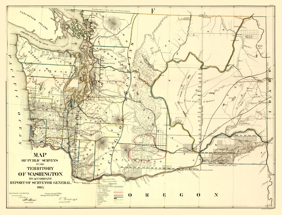 Preview of Vintage Map of Washington 1866