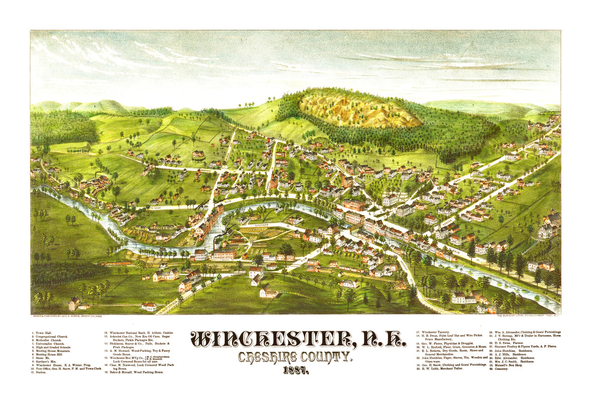 Preview of Vintage Map of Winchester, New Hampshire 1887
