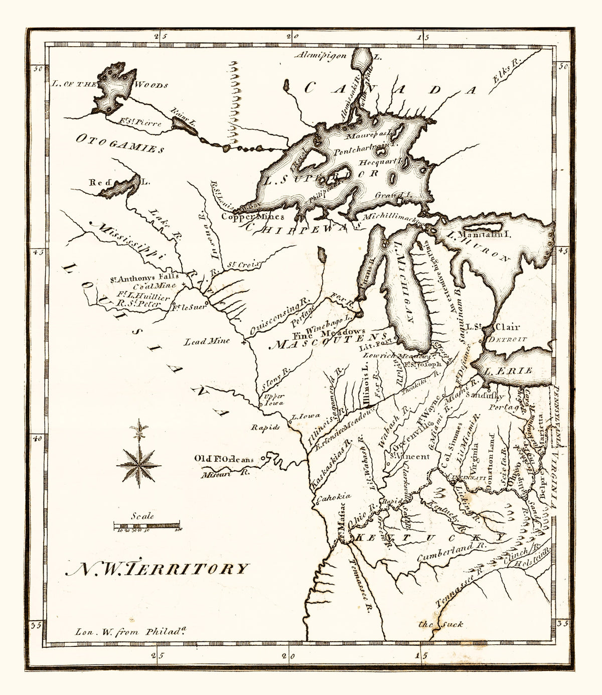 Preview of Vintage Map of the Northwest Territory 1795
