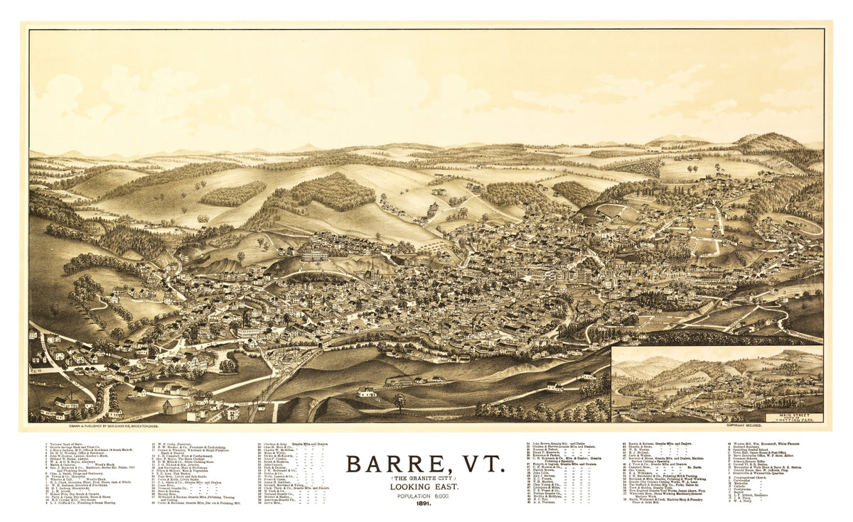Preview of Vintage Map of Barre, Vermont 1891