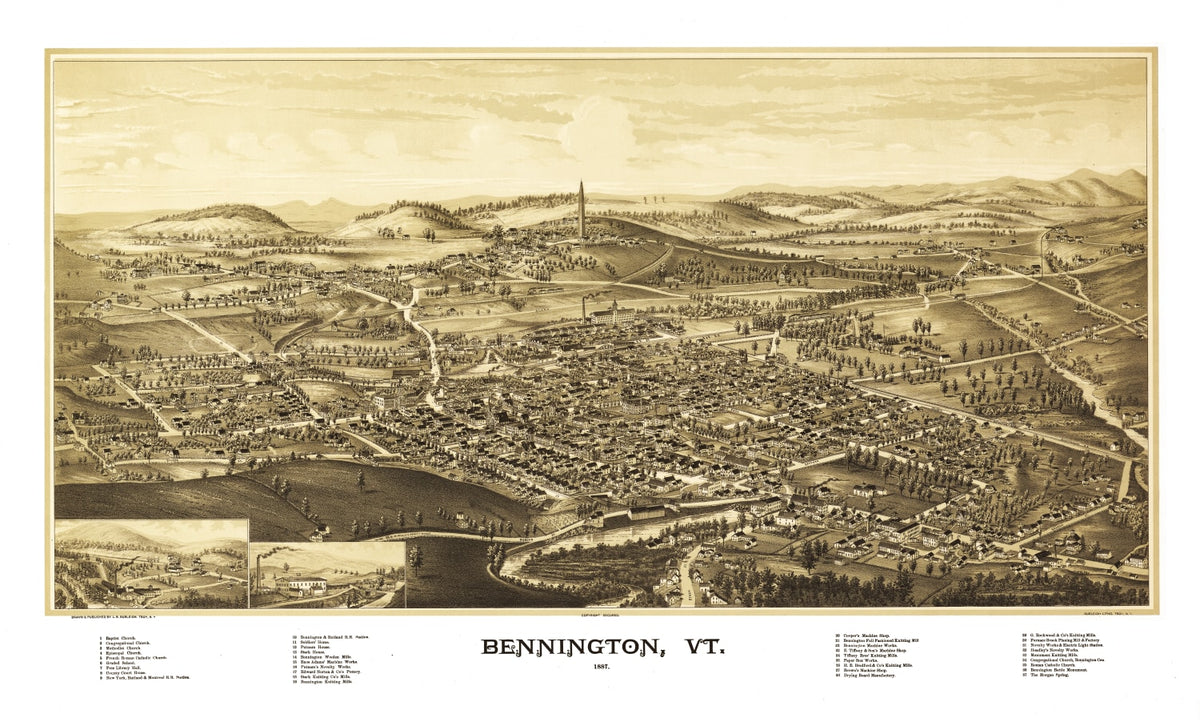 Preview of Vintage Map of Bennington, Vermont 1887