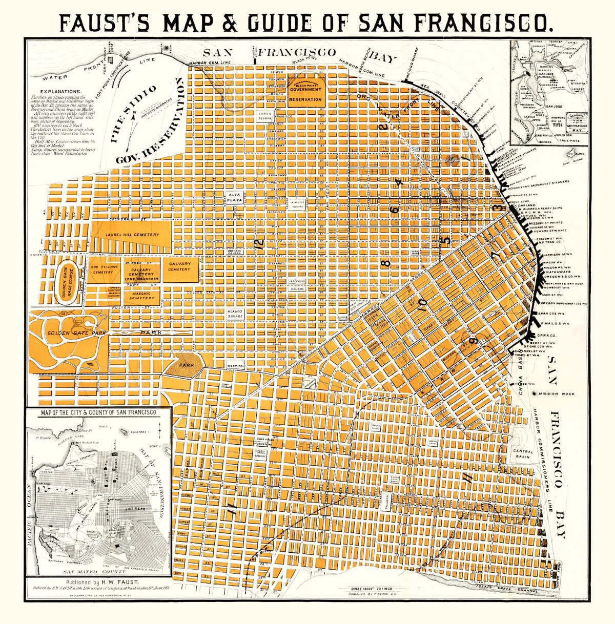 Preview of Vintage Map of San Francisco, California 1882