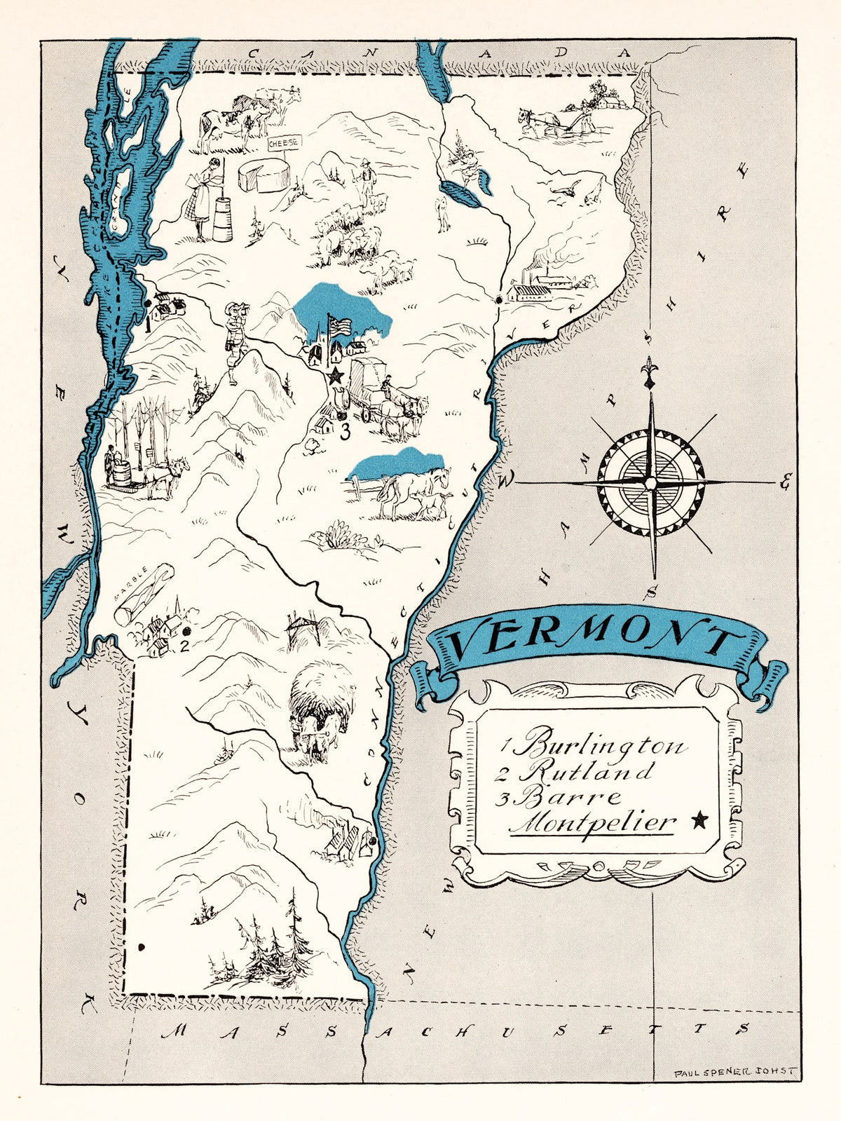 Preview of Vintage Map of Vermont 1931