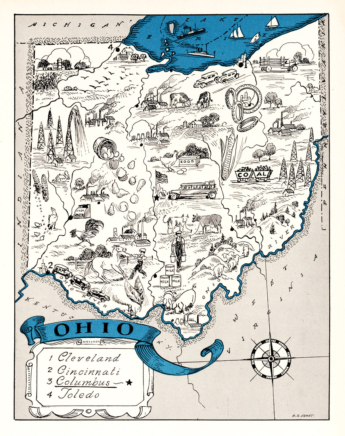 Preview of Vintage Map of Ohio 1931