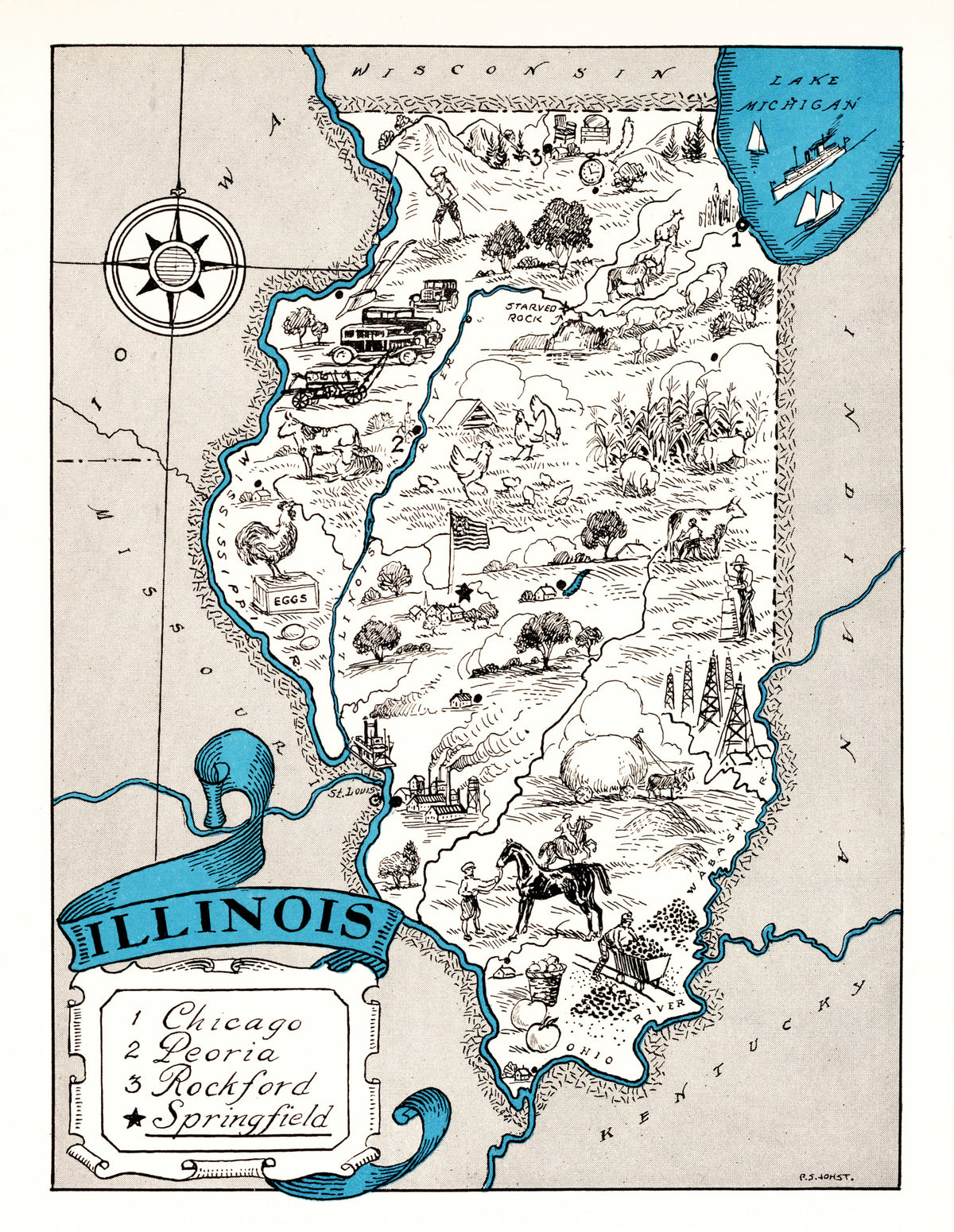 Preview of Vintage Map of Illinois 1931