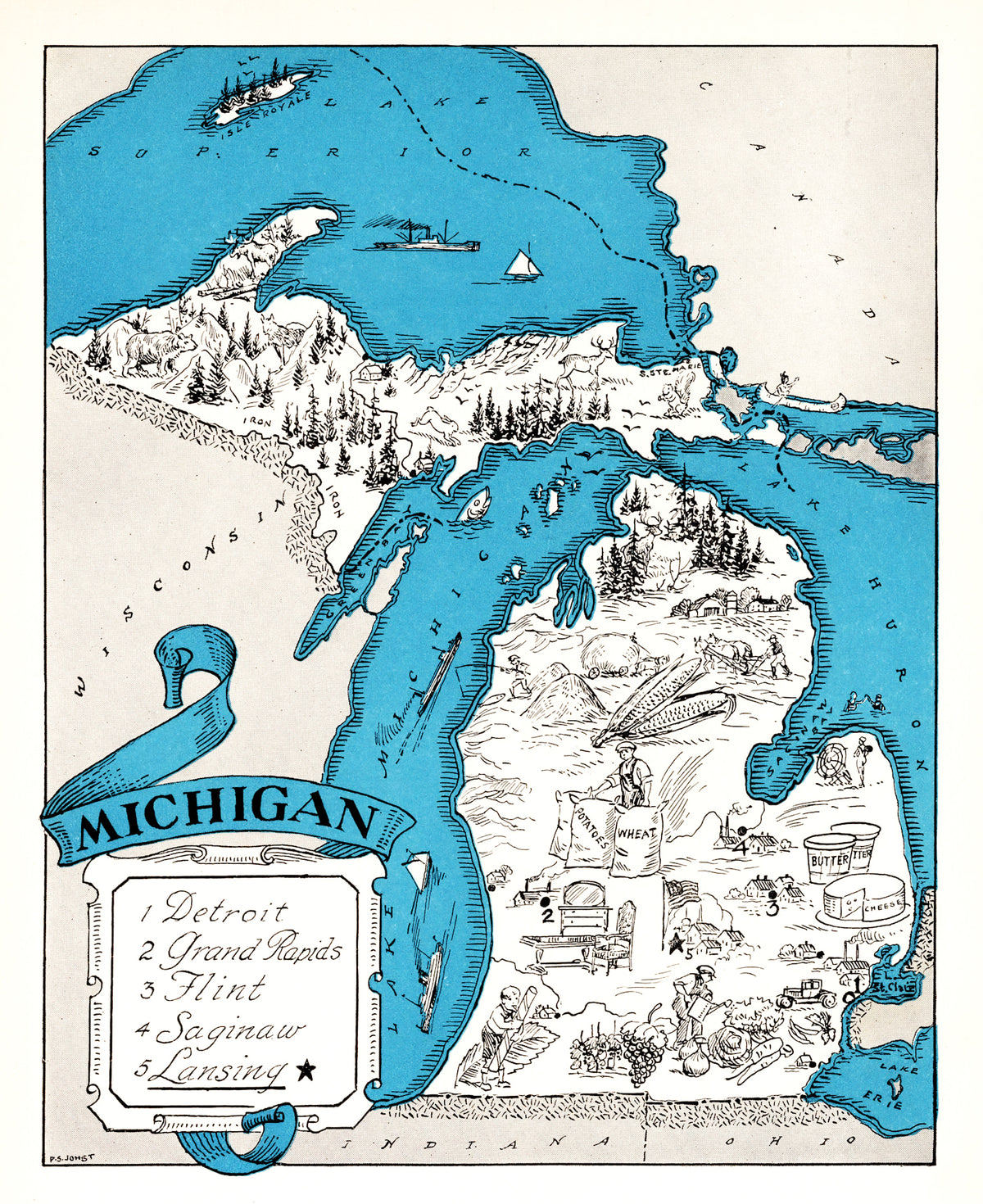 Preview of Vintage Map of Michigan 1931