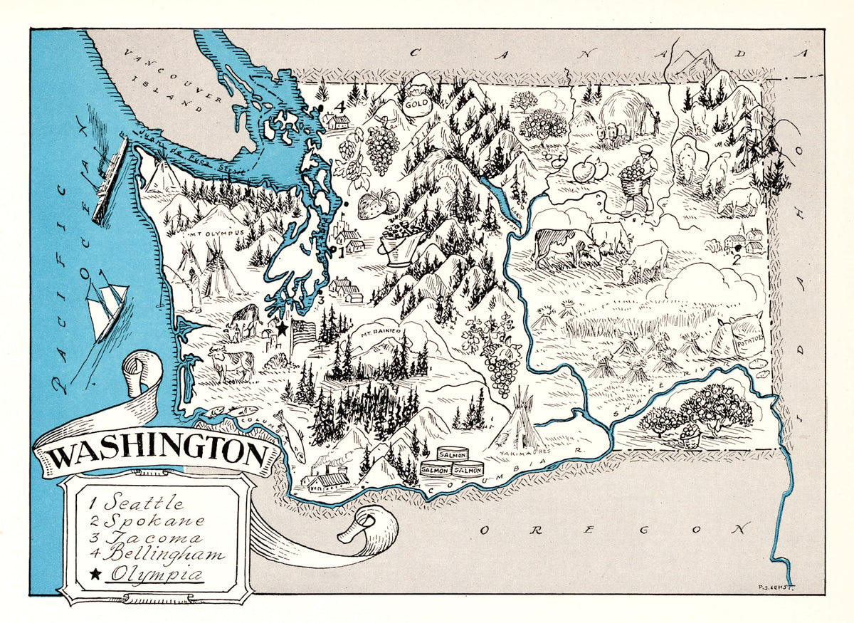 Preview of Vintage Map of Washington 1931