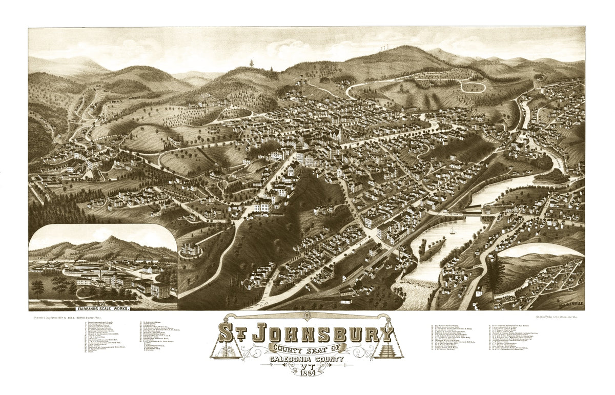 Preview of Vintage Map of St. Johnsbury, Vermont 1884