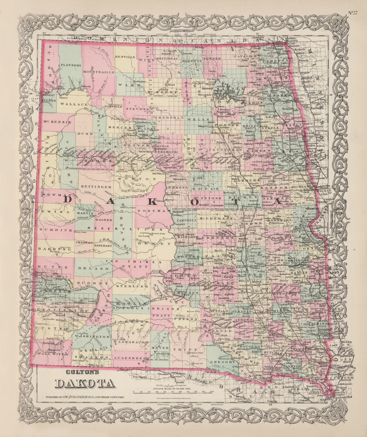Preview of Vintage Map of Dakota Territory 1876