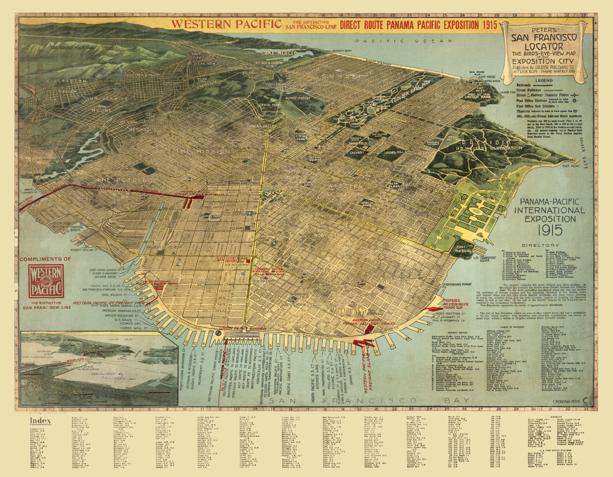 Preview of Vintage Map of San Francisco, California 1914